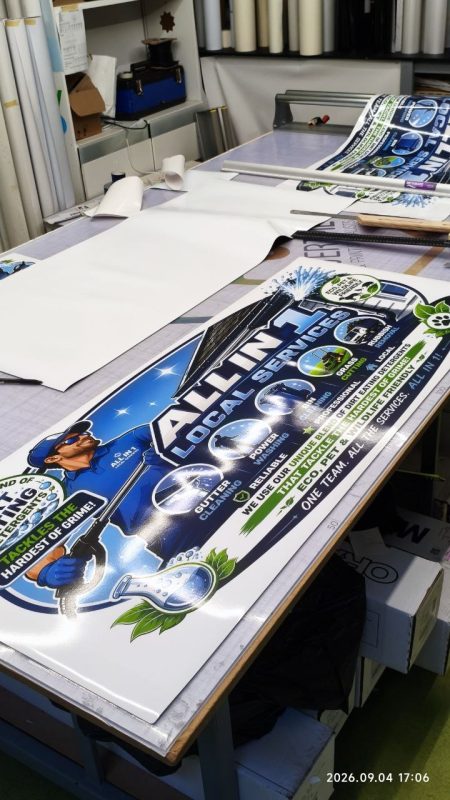 Full-colour printed promotional graphics produced on adhesive vinyl